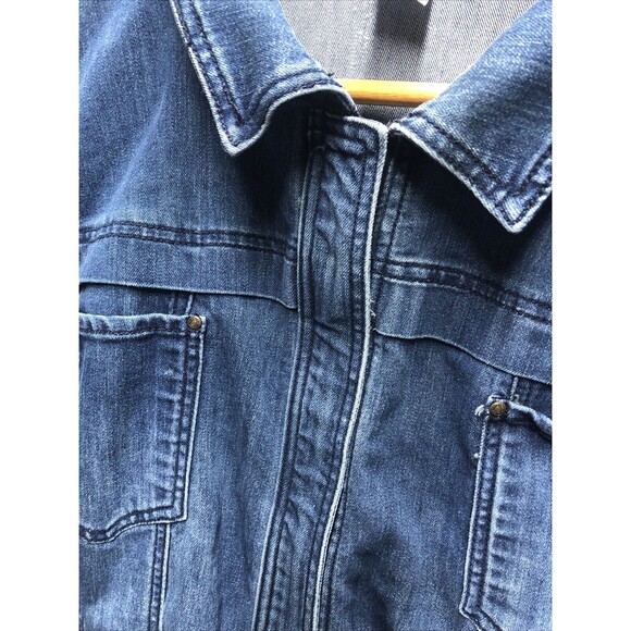 OSO Casuals Women’s Denim Jacket Size 2X Full Hidden Zip Up - Picture 6 of 15